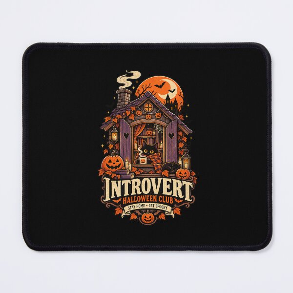 Item preview, Cozy Introvert Halloween Club Stay Home Get Spooky Black Cat designed and sold by SdForce.