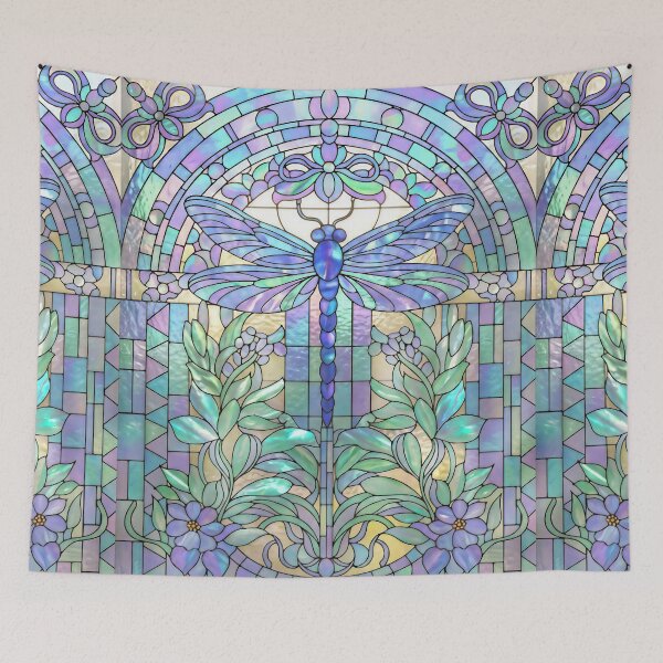 Item preview, Iridescent Dragonfly Stained Glass designed and sold by LaRoach Digital Arts.