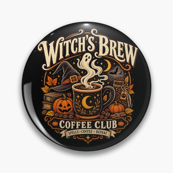 Item preview, Witch's Brew Coffee Club Vintage Spooky Ghost Caffeine designed and sold by SdForce.