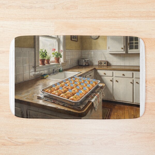 Item preview, Tray Of Greek Baklava With Greek Flags designed and sold by Home Decor Art.