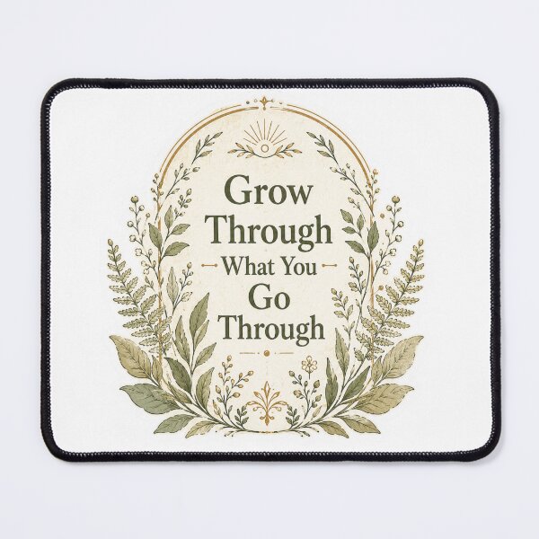 Item preview, Grow Through What You Go Through Boho Botanical Quote Art designed and sold by DigitalMehub.