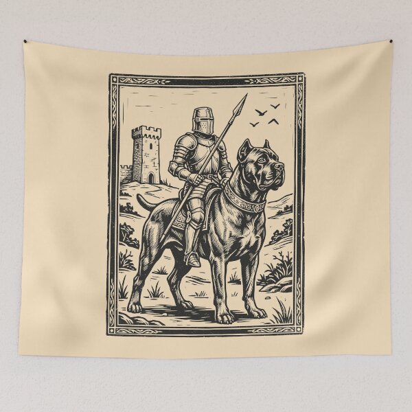 Item preview, Medieval Knight Cane Corso Dog Rider Vintage Fantasy    designed and sold by Y-Vibes.