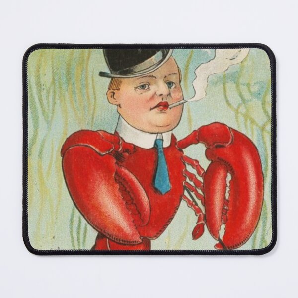 Item preview, Lobster Wall Art, Funny Vintage Seafood Illustration, Dapper Lobster Smoking a Pipe, Coastal Kitchen Decor designed and sold by RickE.