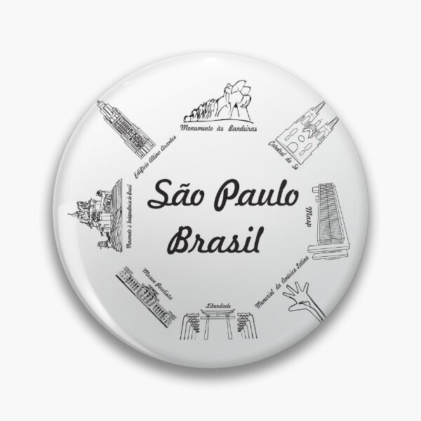 Item preview, Sao Paulo Brasil Landmarks - Vintage Line Art City Icons Souvenir designed and sold by City Tour Collection.