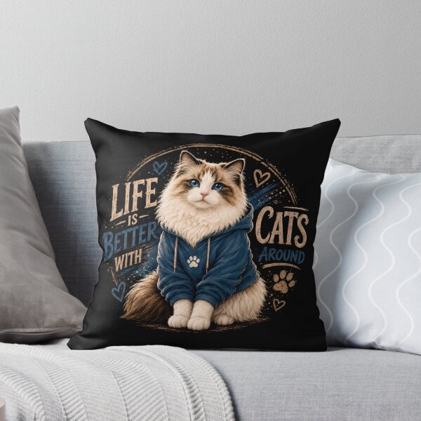 Item preview, Life Is Better With Cats Around – Ragdoll Cat Lover T-Shirt | Cute Funny Cat Design designed and sold by Skama87.