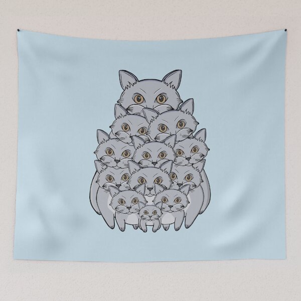 Item preview, Cute Stacked Cats Tower Funny Grey Kitten Pile Illustration designed and sold by shopdiego.