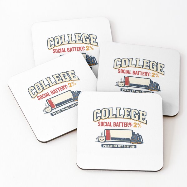 Item preview, College Social Battery 2 Percent Retro Introvert Humor designed and sold by SdForce.