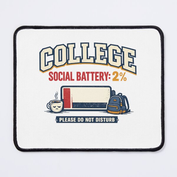Item preview, College Social Battery 2 Percent Retro Introvert Humor designed and sold by SdForce.