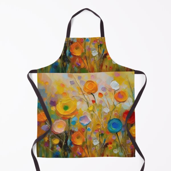 Item preview, Botanical fields floral spring garden 3d oil painting artwork warm Autumn flowers yellow blue white red roses designed and sold by navitalidesign.