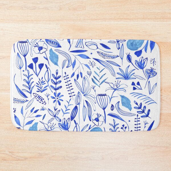 Item preview, Botanical Illustration of Flowers in Blue Watercolor designed and sold by ElizabethCoelho.