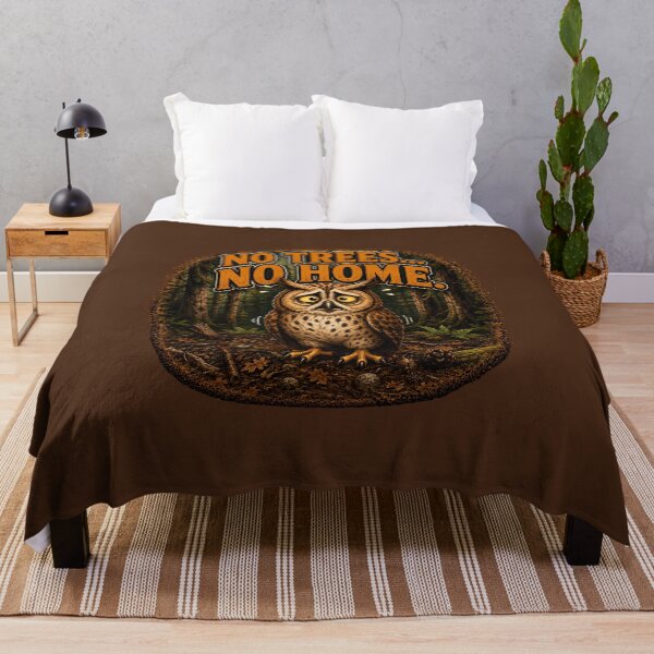 Item preview, No Trees... No Home. Sad Owl Deforestation Design | Save Forest Wildlife designed and sold by Alpine-Ink.