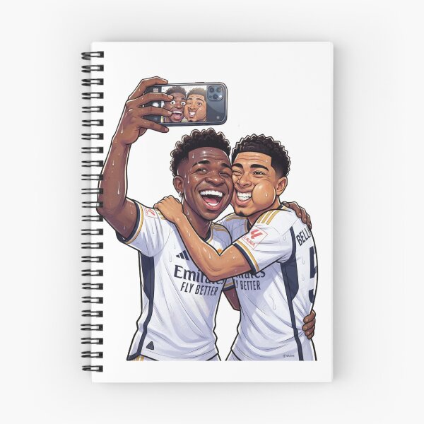 Item preview, Real Madrid Vini and Bellingham Funny Selfie Cartoon Art designed and sold by annaarthk.