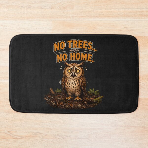Item preview, No Trees... No Home. Sad Owl Deforestation Design | Save Forest Wildlife designed and sold by Alpine-Ink.