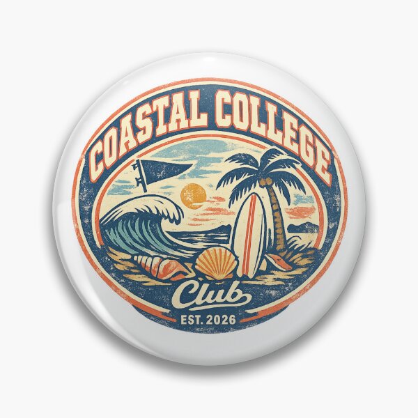Item preview, Coastal College Club Vintage Surf Est 2026 Retro Beach designed and sold by SdForce.
