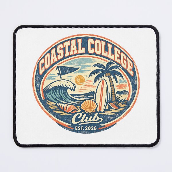 Item preview, Coastal College Club Vintage Surf Est 2026 Retro Beach designed and sold by SdForce.