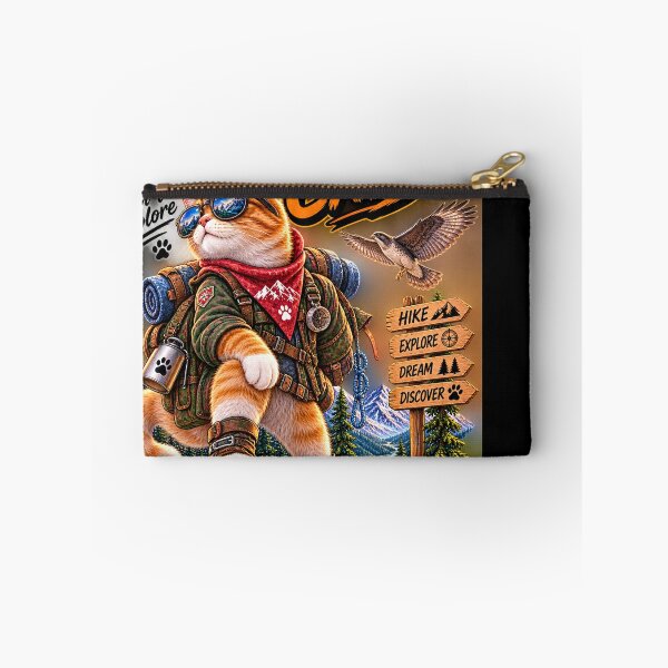 Item preview, Born to Explore Cat  Outdoor Hiking Adventure  Vintage Wilderness Design designed and sold by TeeVibeHaus.