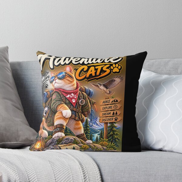 Item preview, Born to Explore Cat  Outdoor Hiking Adventure  Vintage Wilderness Design designed and sold by TeeVibeHaus.