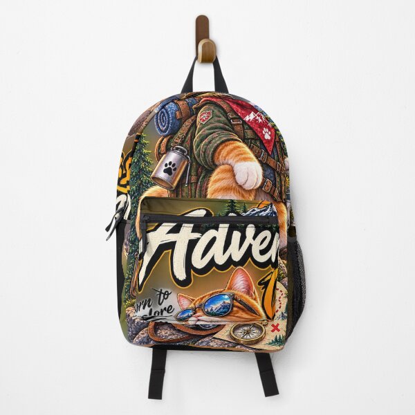 Item preview, Born to Explore Cat Outdoor Hiking Adventure Vintage Wilderness Design designed and sold by TeeVibeHaus.