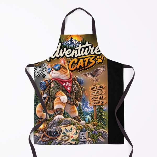 Item preview, Born to Explore Cat Outdoor Hiking Adventure Vintage Wilderness Design designed and sold by TeeVibeHaus.