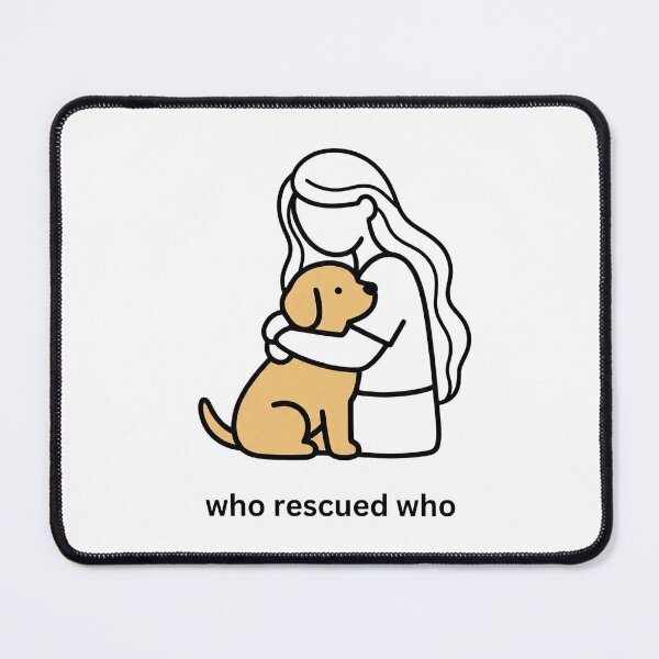 Item preview, Who Rescued Who - Woman Hugging Dog designed and sold by MaddyDesignsCo.
