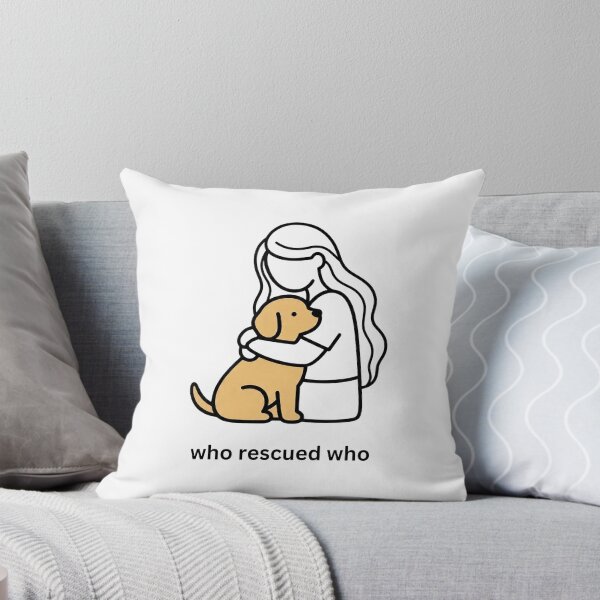 Item preview, Who Rescued Who - Woman Hugging Dog designed and sold by MaddyDesignsCo.