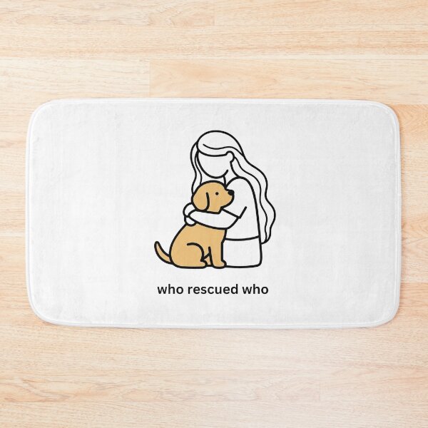 Item preview, Who Rescued Who - Woman Hugging Dog designed and sold by MaddyDesignsCo.
