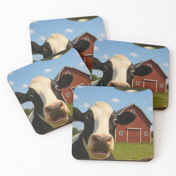 Item preview, Funny Cow Wall Art, Surreal Farmhouse Humor Print, UFO Cow Decor for Farmhouse & Country Lovers designed and sold by RickE.