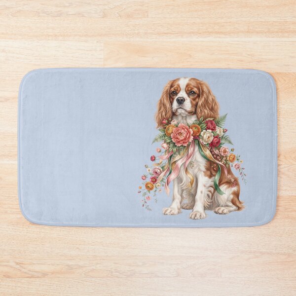 Item preview, Cavalier Spaniel Floral Portrait designed and sold by ImageryLoom.