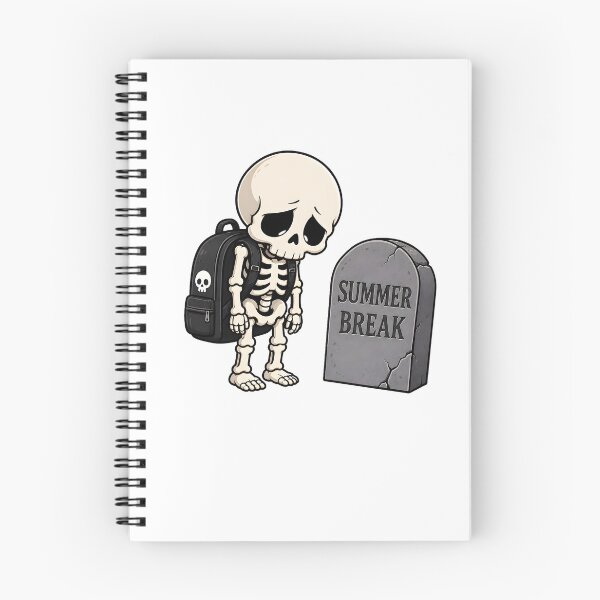 Item preview, Summer Break Gravestone Skeleton School Cartoon designed and sold by Artmares.