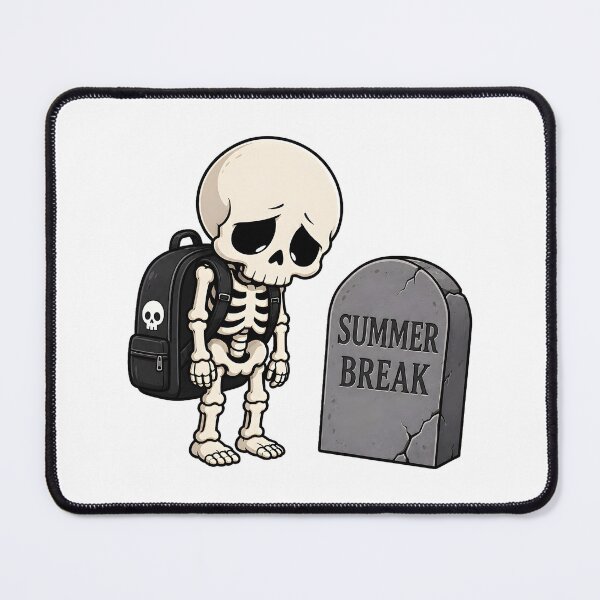 Item preview, Summer Break Gravestone Skeleton School Cartoon designed and sold by Artmares.