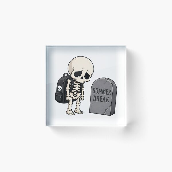 Item preview, Summer Break Gravestone Skeleton School Cartoon designed and sold by Artmares.