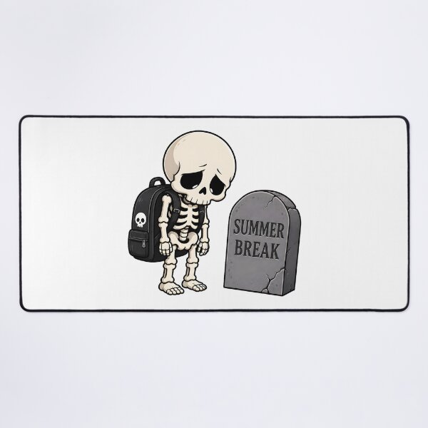 Item preview, Summer Break Gravestone Skeleton School Cartoon designed and sold by Artmares.