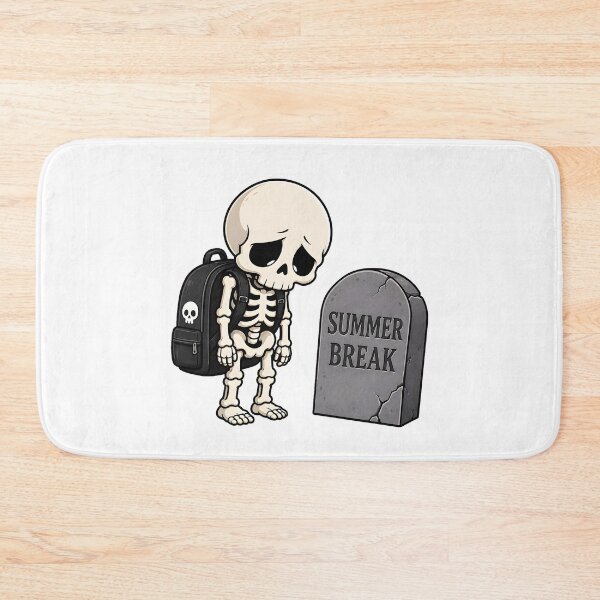 Item preview, Summer Break Gravestone Skeleton School Cartoon designed and sold by Artmares.