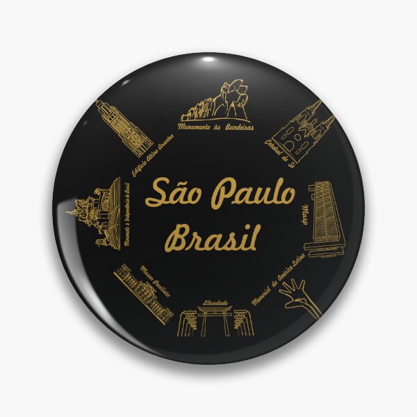 Item preview, Sao Paulo Brasil Landmarks - Golden Line Art City Icons Souvenir designed and sold by City Tour Collection.