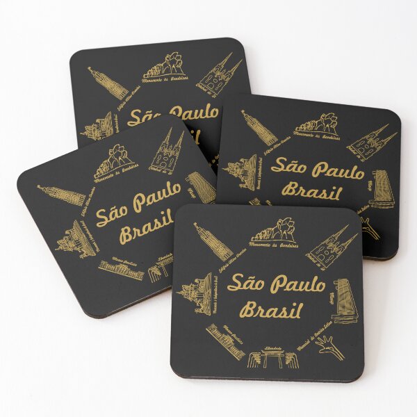 Item preview, Sao Paulo Brasil Landmarks - Golden Line Art City Icons Souvenir designed and sold by City Tour Collection.