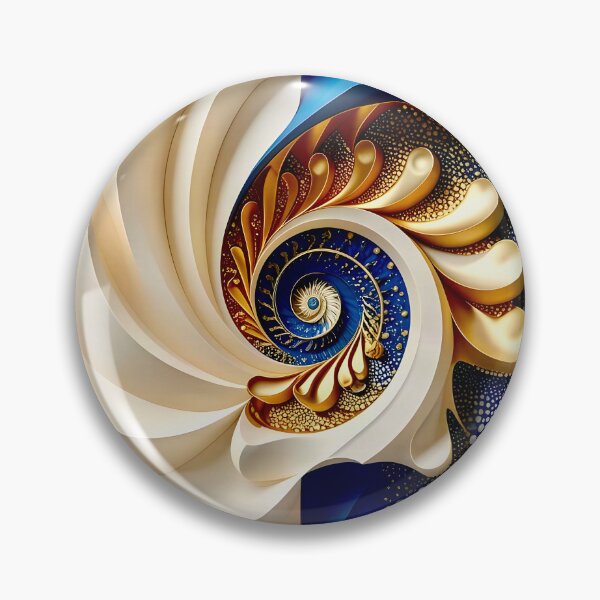Item preview, Intricate Spiral Design in Blue and Gold designed and sold by Vicky Brago-Mitchell®.