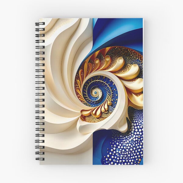 Item preview, Intricate Spiral Design in Blue and Gold designed and sold by Vicky Brago-Mitchell®.