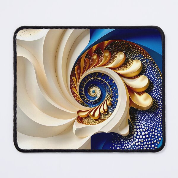 Item preview, Intricate Spiral Design in Blue and Gold designed and sold by Vicky Brago-Mitchell®.