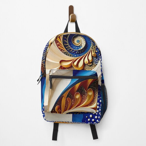 Item preview, Intricate Spiral Design in Blue and Gold designed and sold by Vicky Brago-Mitchell®.
