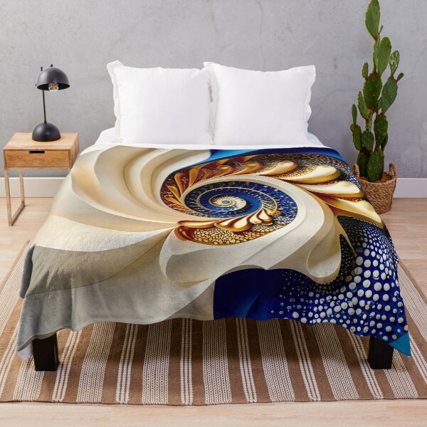 Item preview, Intricate Spiral Design in Blue and Gold designed and sold by Vicky Brago-Mitchell®.
