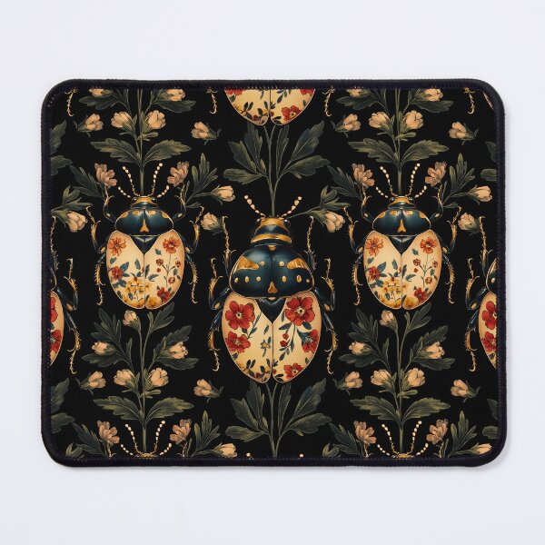 Item preview, Vintage Gothic Beetle Floral Botanical Pattern by Moose Disco designed and sold by MooseDisco.