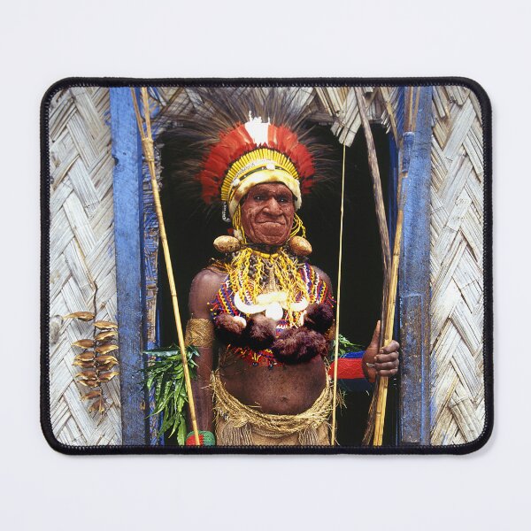 Item preview, Papua New Guinea Chief in Hut Doorway Art Photo designed and sold by DEC02.