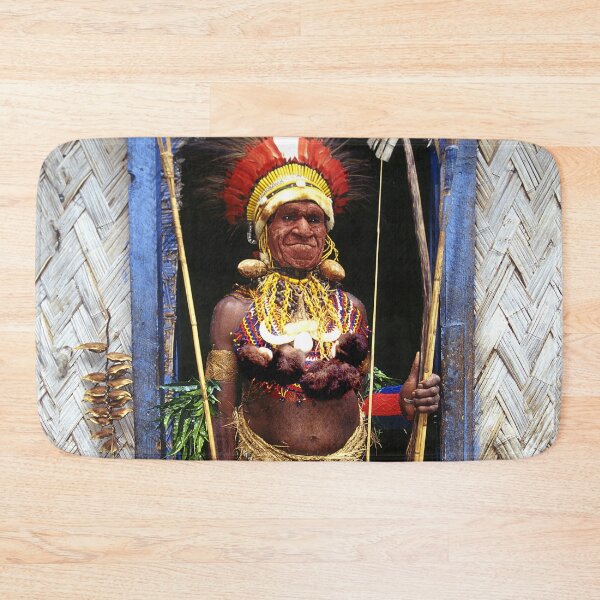 Item preview, Papua New Guinea Chief in Hut Doorway Art Photo designed and sold by DEC02.