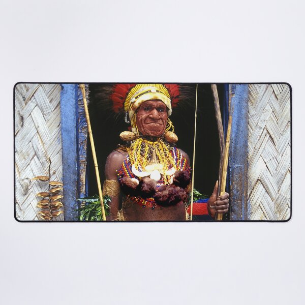 Item preview, Papua New Guinea Chief in Hut Doorway Art Photo designed and sold by DEC02.