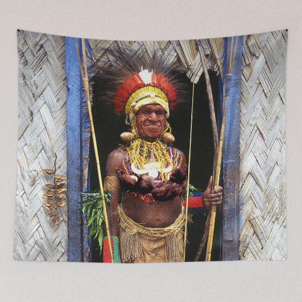 Item preview, Papua New Guinea Chief in Hut Doorway Art Photo designed and sold by DEC02.