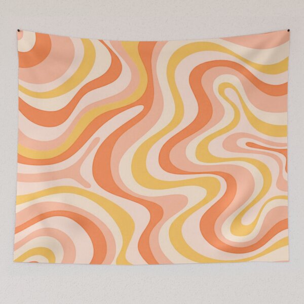 Item preview, Liquid Swirl Retro Abstract in oranges tones, Cream, and White designed and sold by Differenceee.