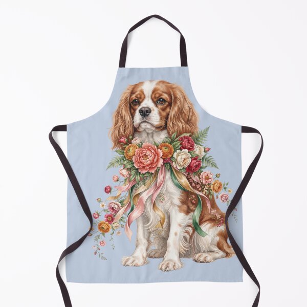 Item preview, Cavalier Spaniel Floral Portrait designed and sold by ImageryLoom.