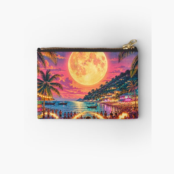Item preview, Full Moon Party Koh Phangan Thailand – Retro Sunset Travel Poster designed and sold by Spirit of Siam.