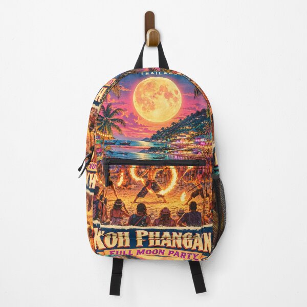 Item preview, Full Moon Party Koh Phangan Thailand – Retro Sunset Travel Poster designed and sold by Spirit of Siam.