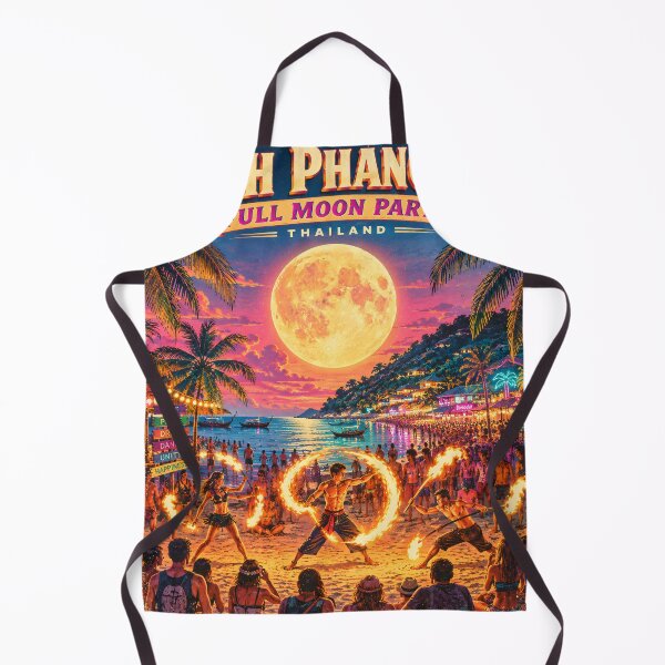 Item preview, Full Moon Party Koh Phangan Thailand – Retro Sunset Travel Poster designed and sold by Spirit of Siam.